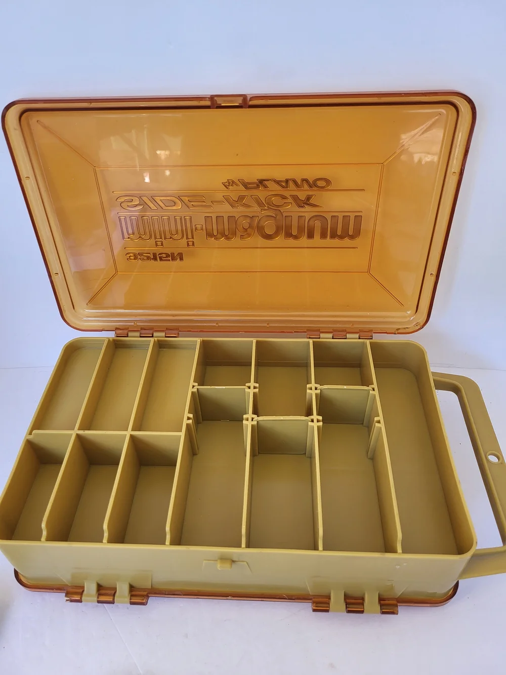Plano Mini-Magnum Side-Kick Tackle Box in Amber #3215N 1980s